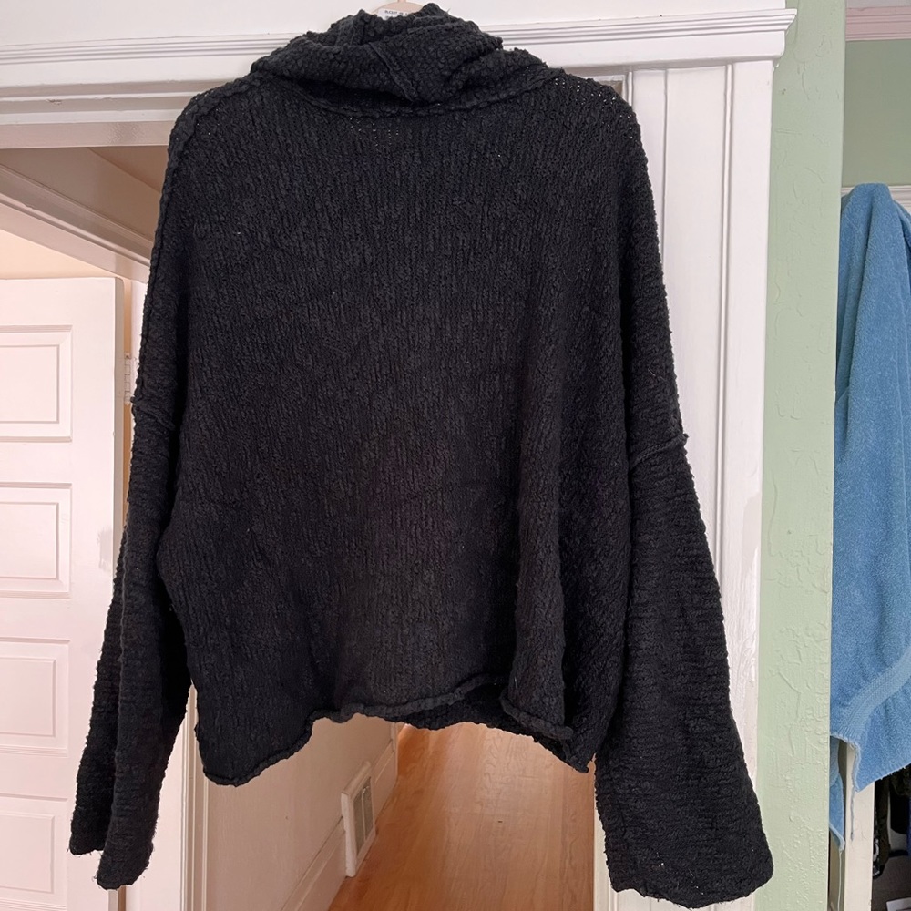 Free people black cowlneck sweater